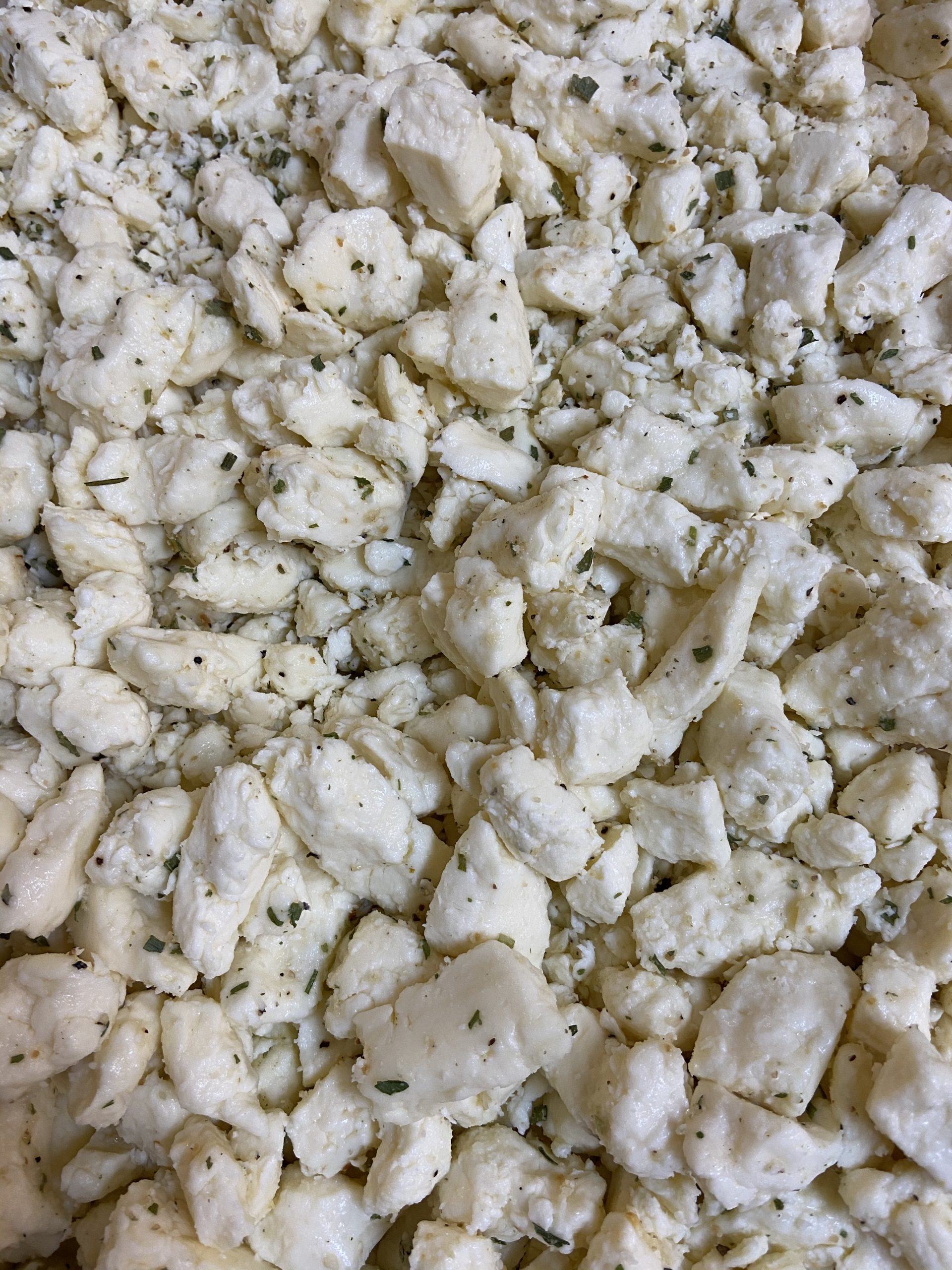 garlic herb flavored curds
